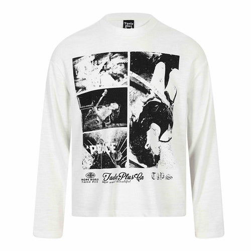 Unisex Langärmeliges Oversize-Sweatshirt mit Collage-Photo-Print und weichem Rundhals Shop Nory