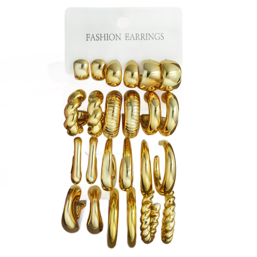 Damen Ohrstecker-Set mit modernen, geschwungenen und strukturierten Designs Shop Nory