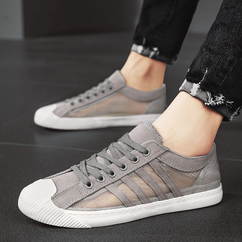 Herren atmungsaktive Low-Top Sneaker mit transparenten Mesh-Einsätzen Shopy Nory
