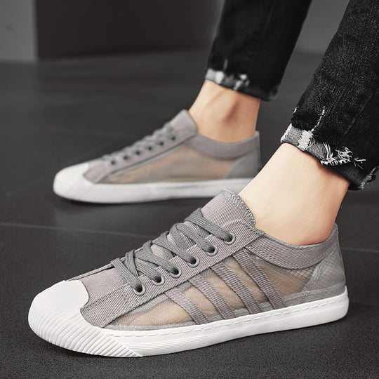 Herren atmungsaktive Low-Top Sneaker mit transparenten Mesh-Einsätzen Shopy Nory