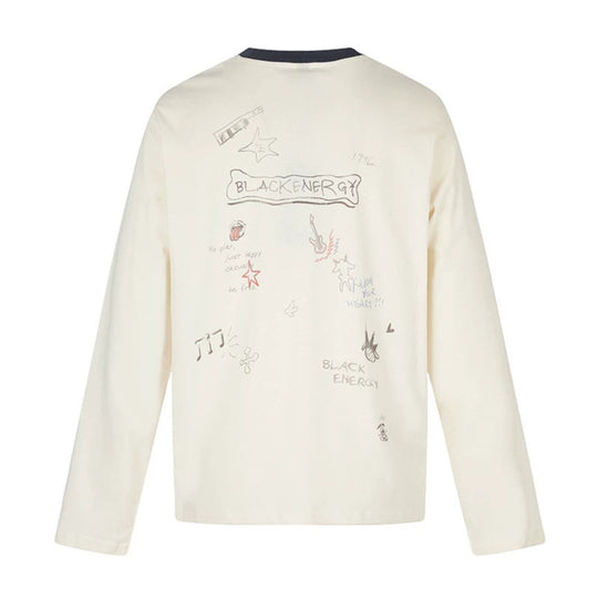 Damen Langarmshirt mit Comic-Gitarrenprint, Glitzerdetail und Kontrastkragen Shop Nory