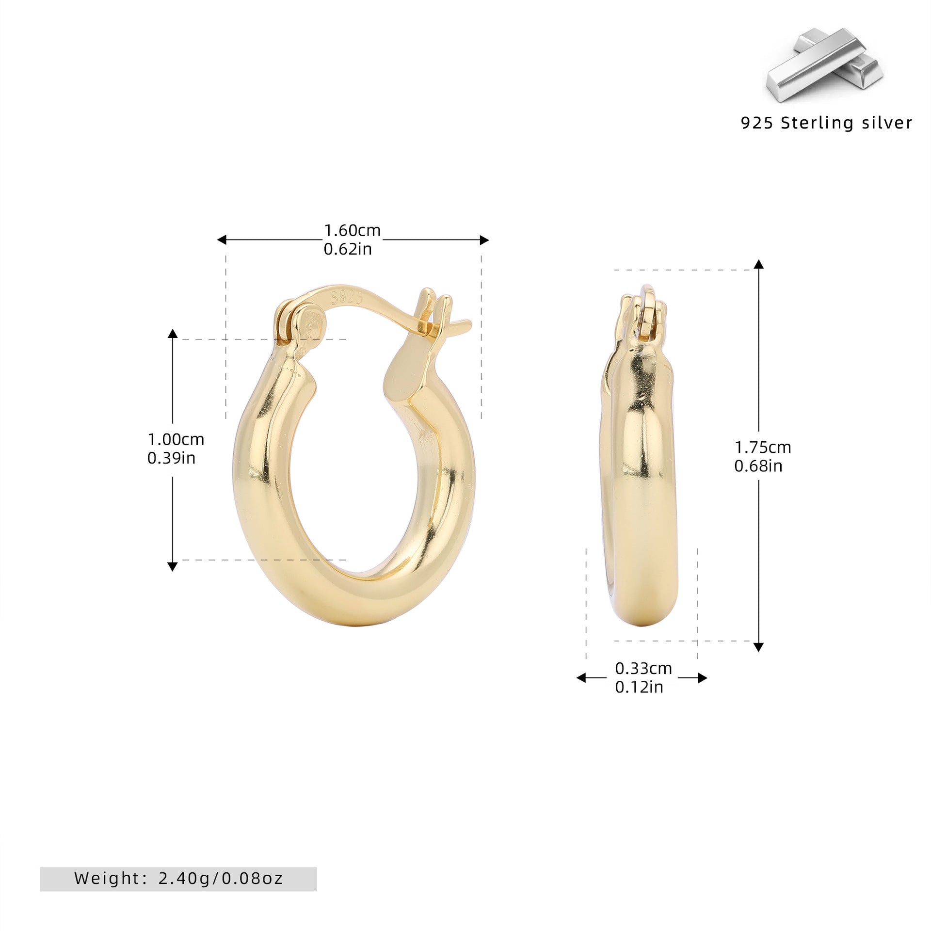 Damen Creolenohrringe mit elegantem und zeitlosem Design aus hochwertigem 925 Sterling Silber Shop Nory