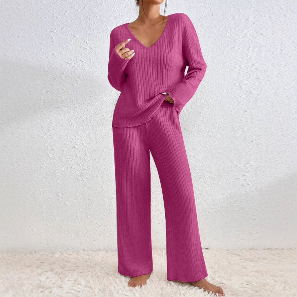 Damen Lässiges Strick-Loungewear-Set