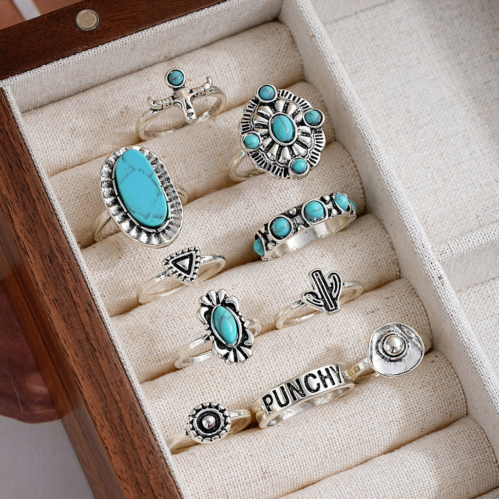 Damen Ring-Set mit verschiedenen Designs und Edelsteinen Shop Nory