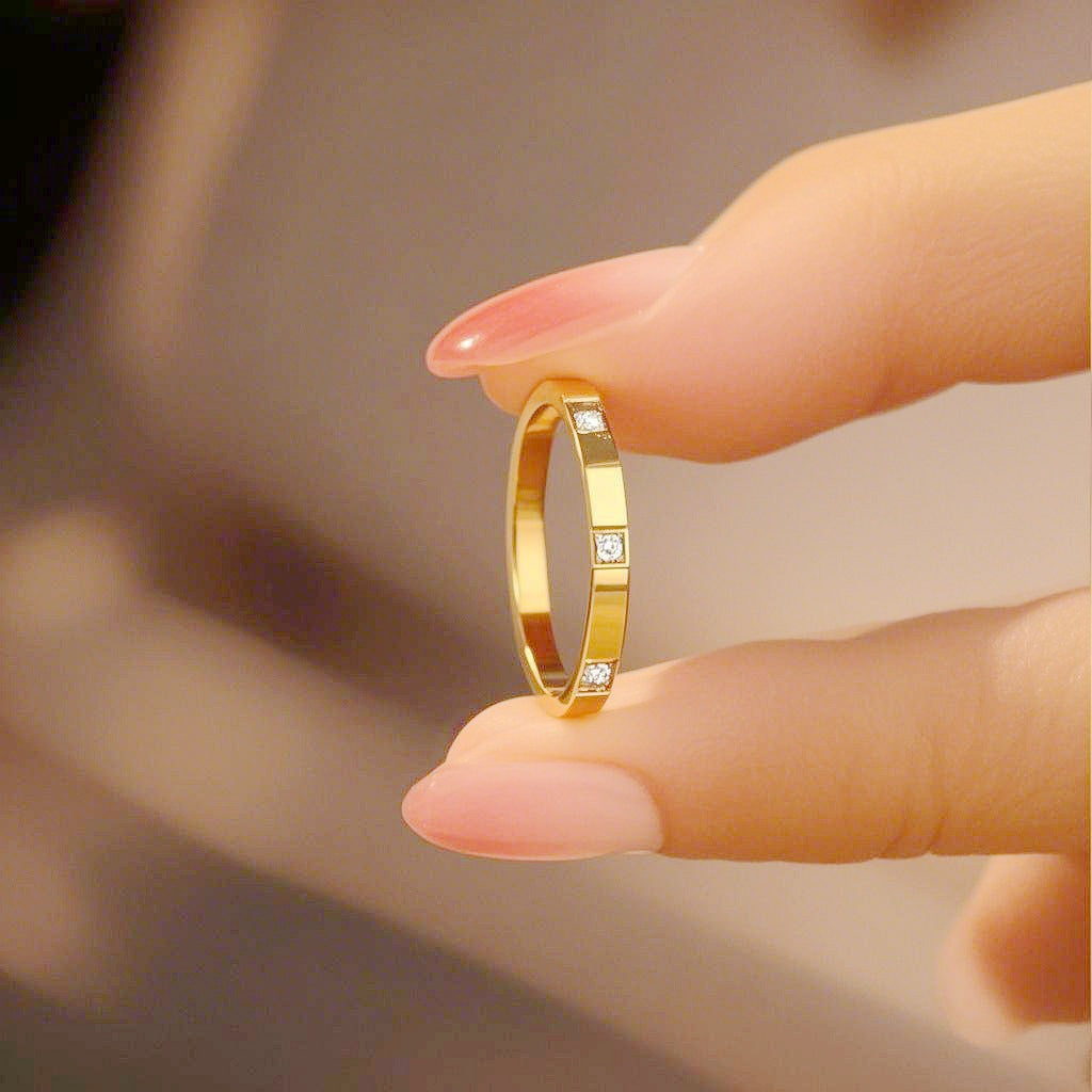 Damen Ring mit elegantem, minimalistischem Design und funkelndem Zirkonia Shop Nory