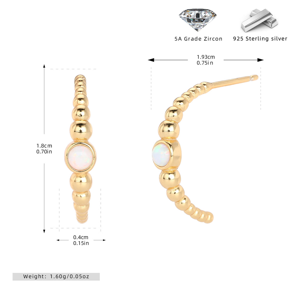 Damen Ohrringe mit funkelndem Opal und 925 Sterling Silber Shop Nory