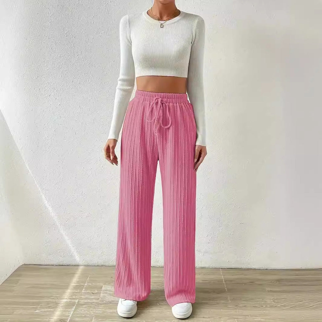 Damen Lässige Stretch-Hose mit elastischem Bund und praktischer Kordel
