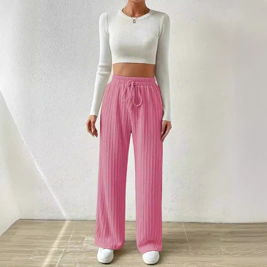 Damen Lässige Stretch-Hose mit elastischem Bund und praktischer Kordel