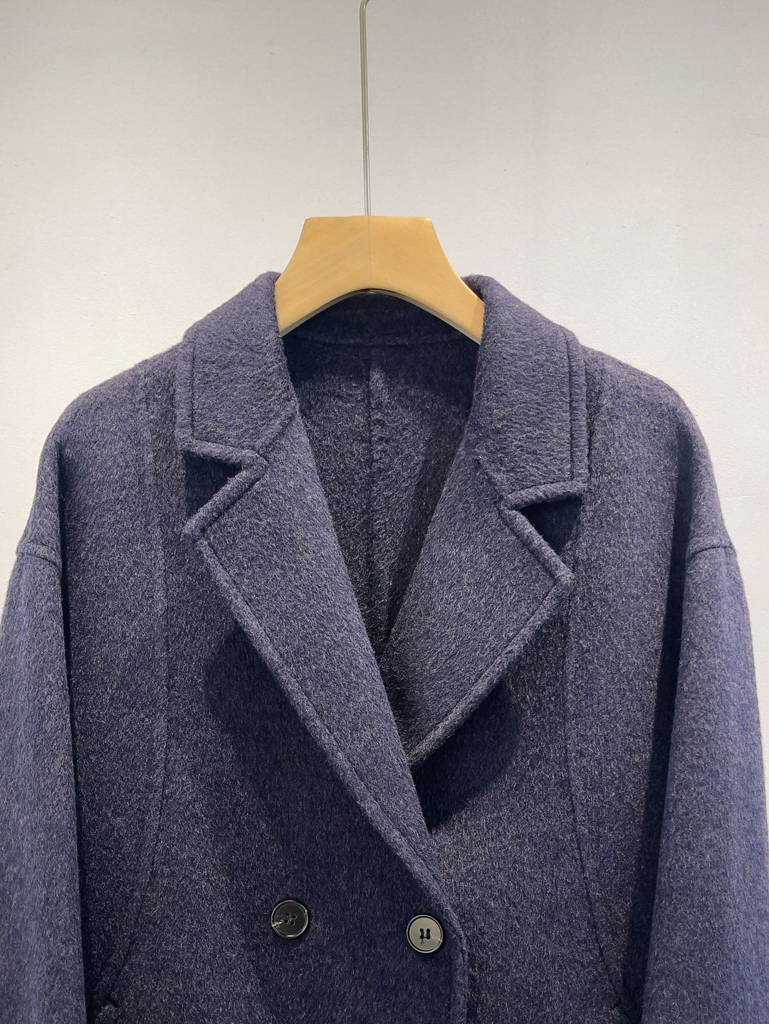 Damen maßgeschneiderter Fleece Doppelreiher Mantel Shop Nory