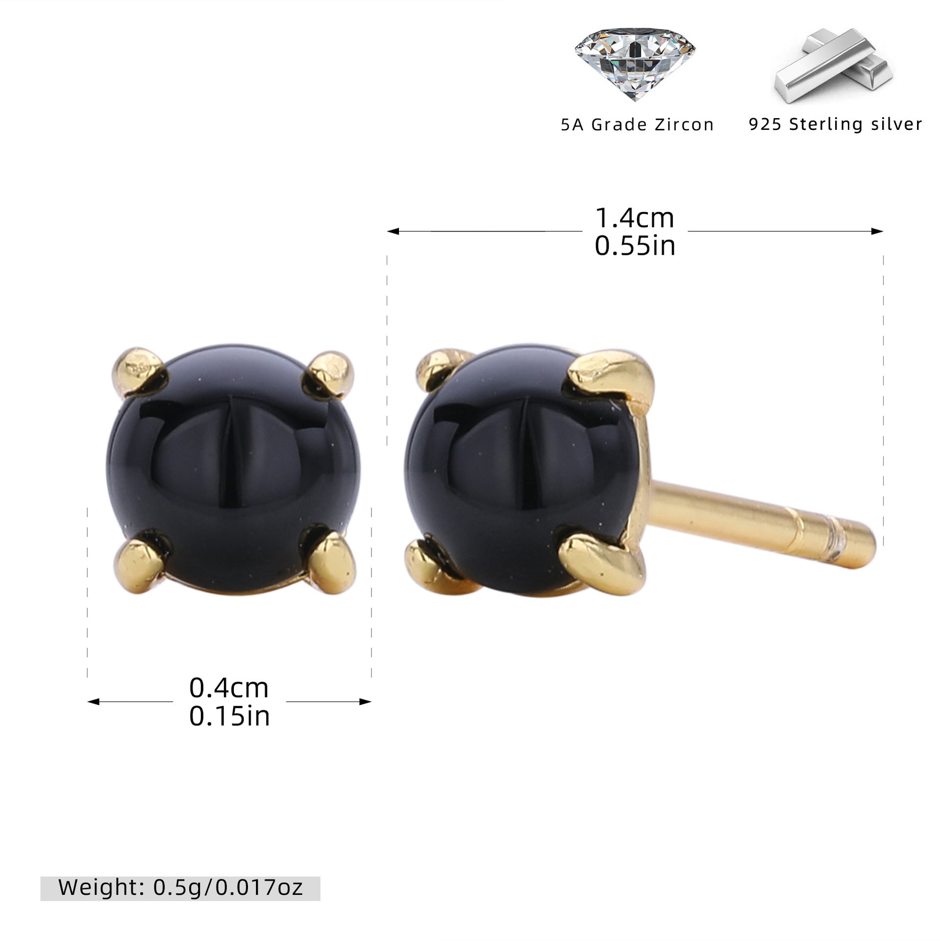 Damen Ohrstecker aus 925 Sterling Silber mit türkisfarbenem Zirkon Shop Nory