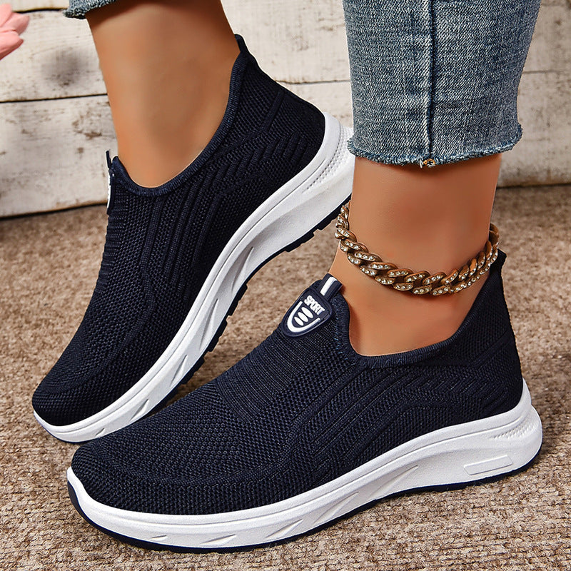 Damen Atmungsaktive Slip-On Sneakers mit elastischem Einsatz und dämpfender Sohle