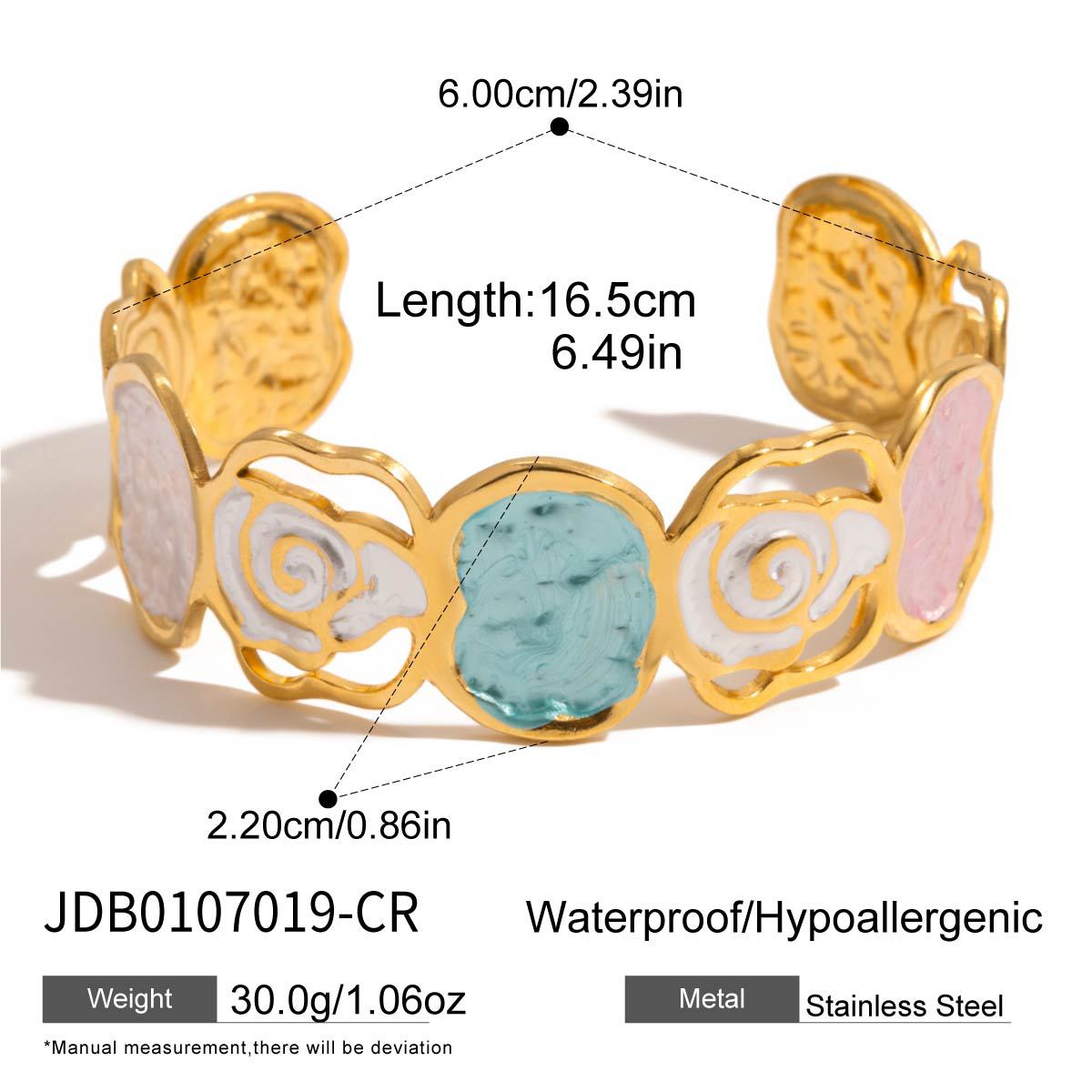 Damen Offenes Armband mit floralem Design aus hypoallergenem Edelstahl Shop Nory