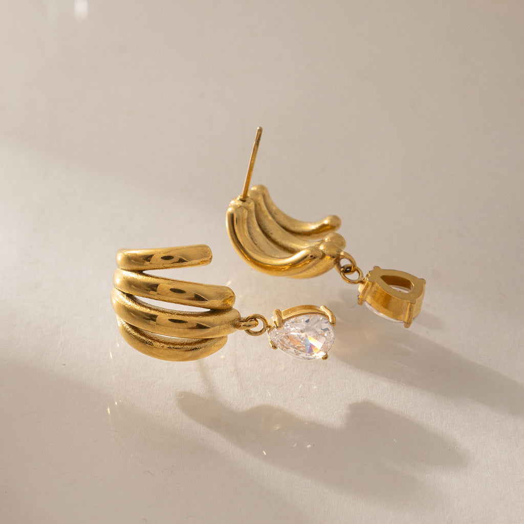 Damen Ohrhänger mit exquisite Ohrspiralen und funkelndem Zirkonia Shop Nory
