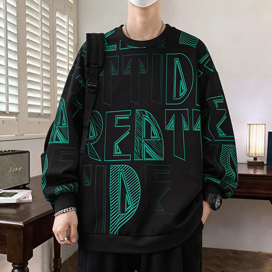 Herren Oversized-Sweatshirt mit großflächigem Lettering-Print und geripptem Saum Shop Nory