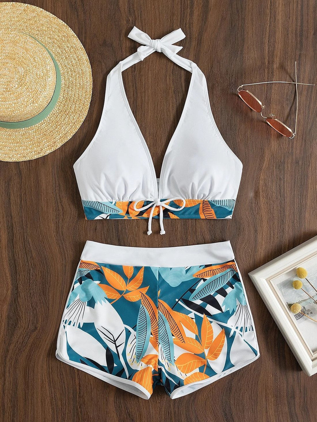 Damen Sportliches Bikiniset mit floralem Design