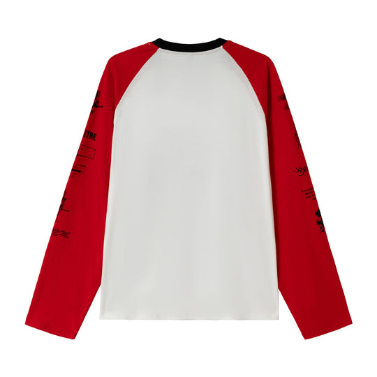 Unisex Langarm-Raglanshirt mit grafischem Print und kontrastierendem Rundhalsausschnitt Shop Nory