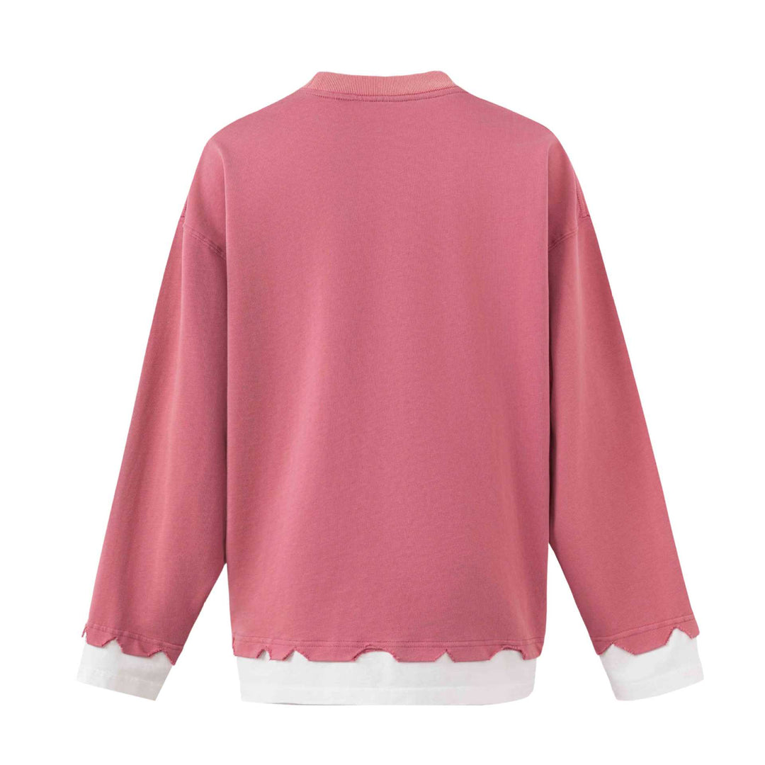 Damen Oversize-Sweatshirt mit Graffiti-Print, Wellensaum und Lagenlook Shop Nory