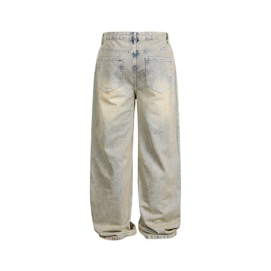 Damen Weite High‑Waist Baggy-Jeans mit Used-Waschung und Knie-Paneelen Shop Nory