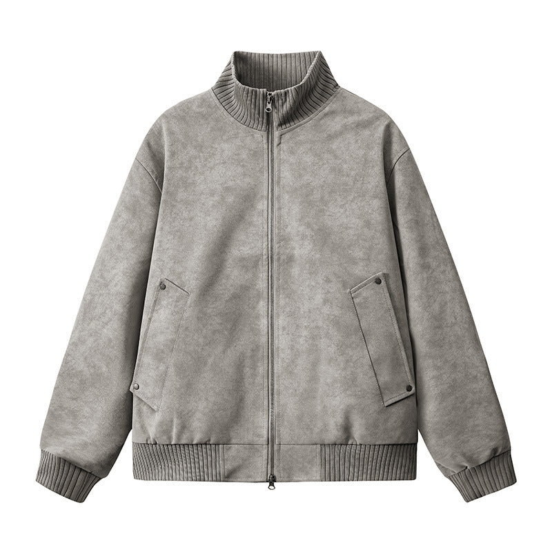 Damen Elegante Kunstlederjacke mit Stehkragen Shop Nory