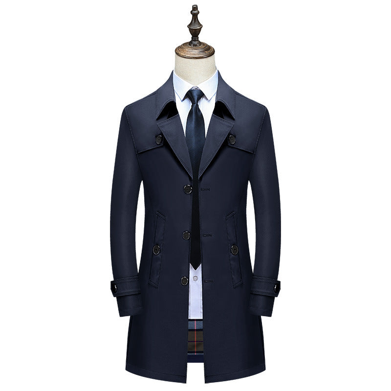 Herren Eleganter Slim-Fit Trenchcoat mit klassischer Knopfleiste und verstellbaren Manschetten Shop Nory