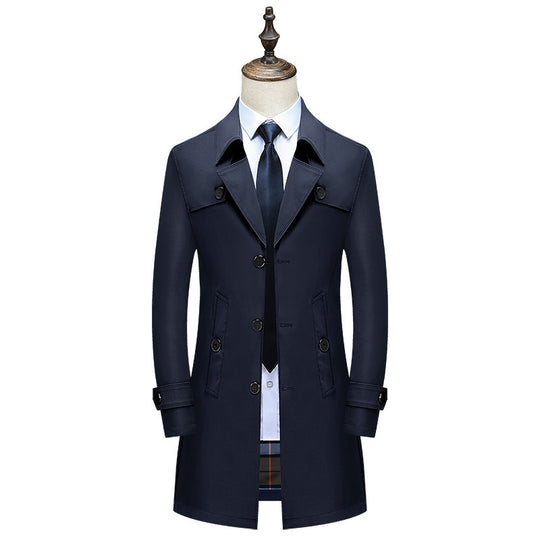 Herren Eleganter Slim-Fit Trenchcoat mit klassischer Knopfleiste und verstellbaren Manschetten Shop Nory