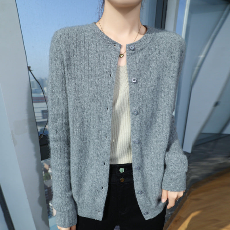 Damen Kurzgeschnitteter Feinstrick-Cardigan mit dezenter Struktur und Rundhalsausschnitt Shop Nory