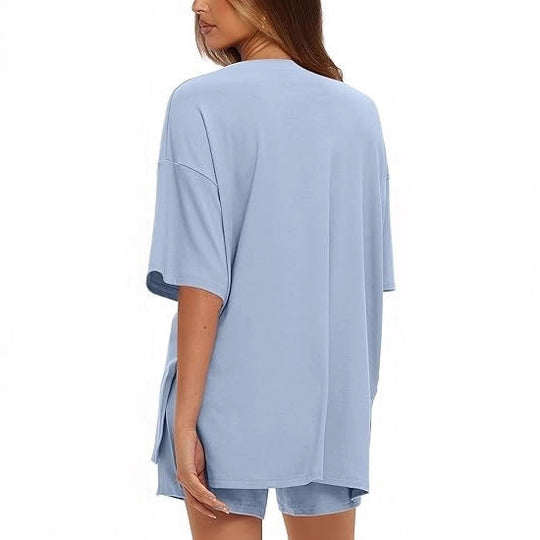 Damen Oversize T-Shirt mit lässigem Schnitt und seitlichen Schlitzen