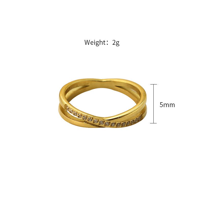 Damen zierlicher geschwungener Ring mit funkelnden Zirkonia Shop Nory