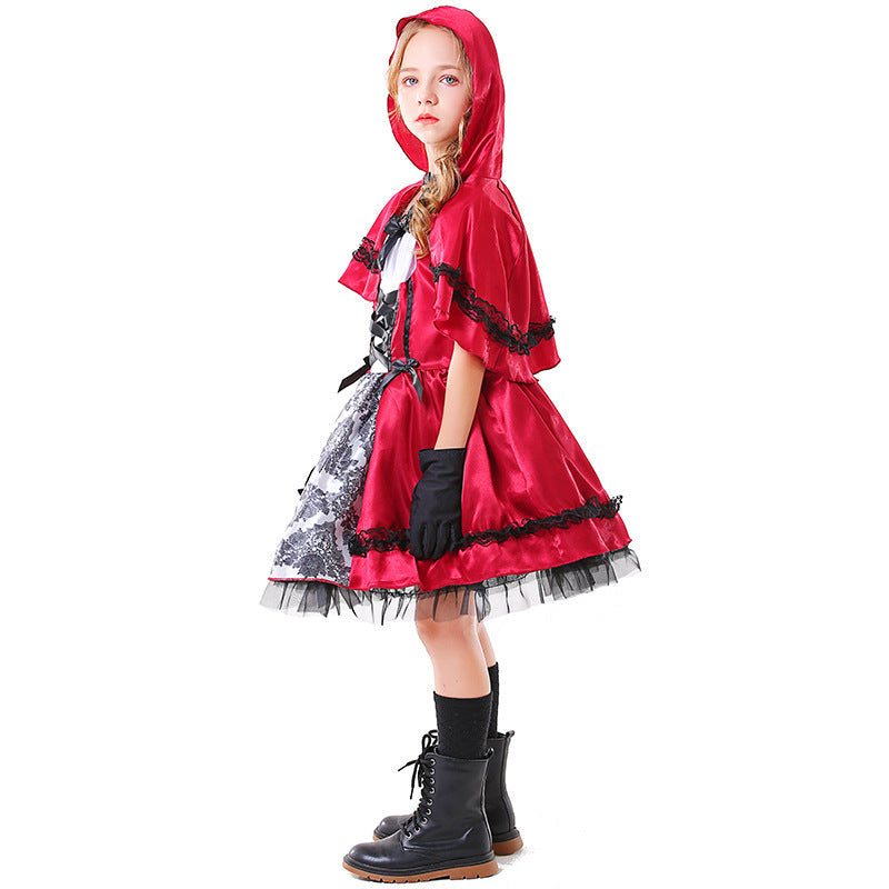 Mädchen Märchenhaftes Rotkäppchen Kostüm mit elegantem Tüllrock und detailverliebtem Umhang Shop Nory