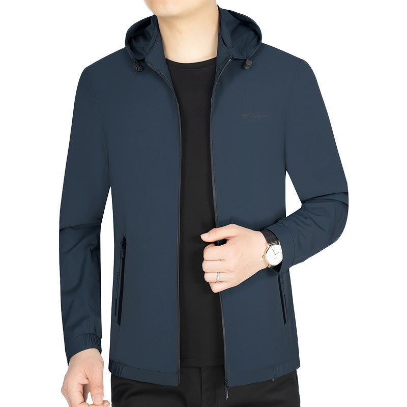 Herren Leichte Softshell-Funktionsjacke mit Kapuze wasserabweisend atmungsaktiv Shop Nory