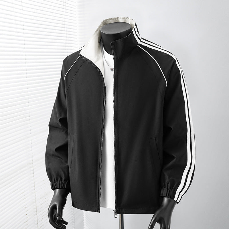 Herren Leichte Track‑Blousonjacke mit Stehkragen und Kontraststreifen Shop Nory