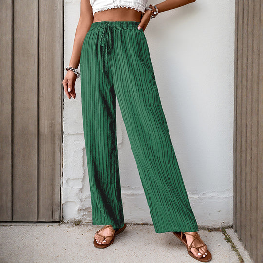 Damen Weite Sommerhose aus leichtem Crinkle‑Stoff mit elastischem Bund und Tunnelzug Shop Nory