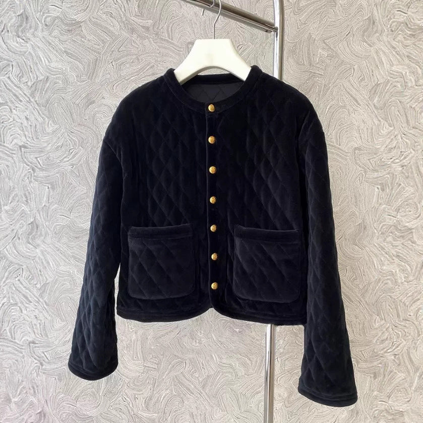 Damen Modische Steppjacke mit Knopfdetails Shop Nory
