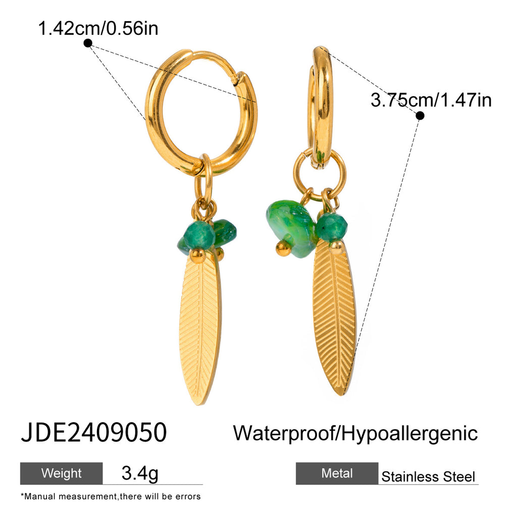 Damen Ohrhänger aus hypoallergenem Edelstahl mit elegantem Federdesign Shop Nory