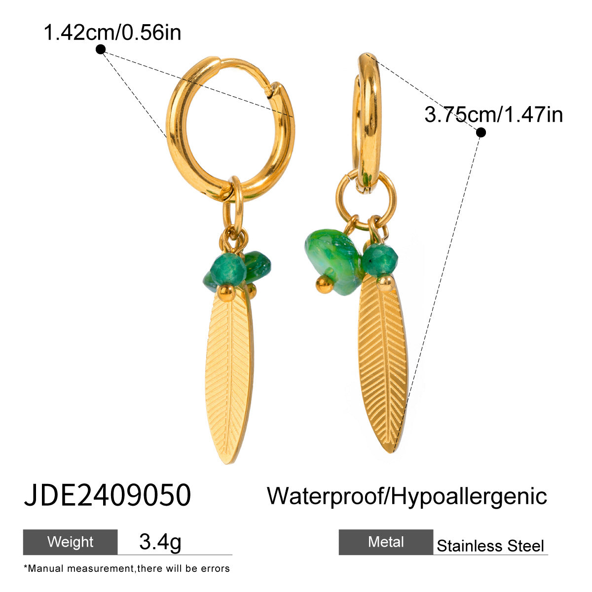 Damen Ohrhänger aus hypoallergenem Edelstahl mit elegantem Federdesign Shop Nory