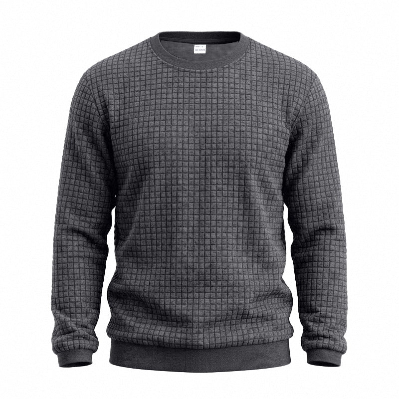 Herren Strukturiertes Rundhals-Sweatshirt mit Waffelstruktur und Rippbündchen Shop Nory