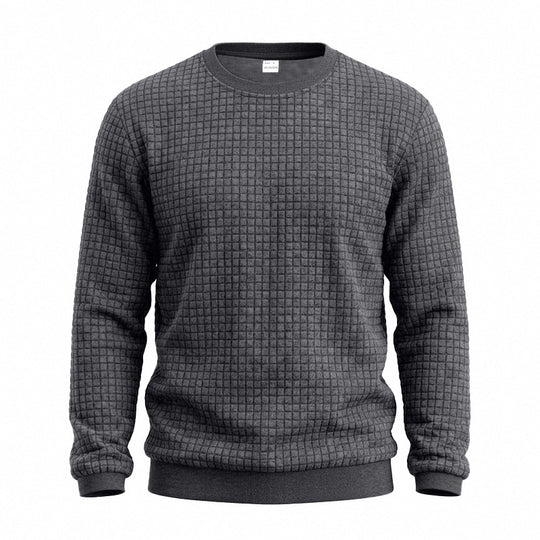 Herren Strukturiertes Rundhals-Sweatshirt mit Waffelstruktur und Rippbündchen Shop Nory
