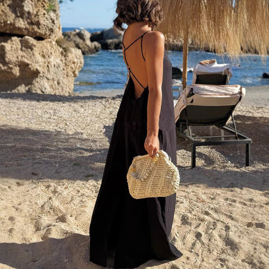 Damen Strandkleid mit Rückenausschnitt