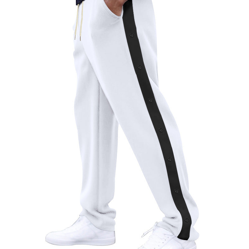 Herren nan locker geschnittene Jogginghose mit Druckknopf-Seitenstreifen und elastischem Kordelbund Shop Nory