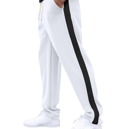 Herren nan locker geschnittene Jogginghose mit Druckknopf-Seitenstreifen und elastischem Kordelbund Shop Nory