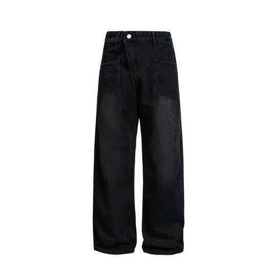 Damen Weite High‑Waist Jeans im Carpenter‑Style mit aufgesetzten Fronttaschen Shop Nory