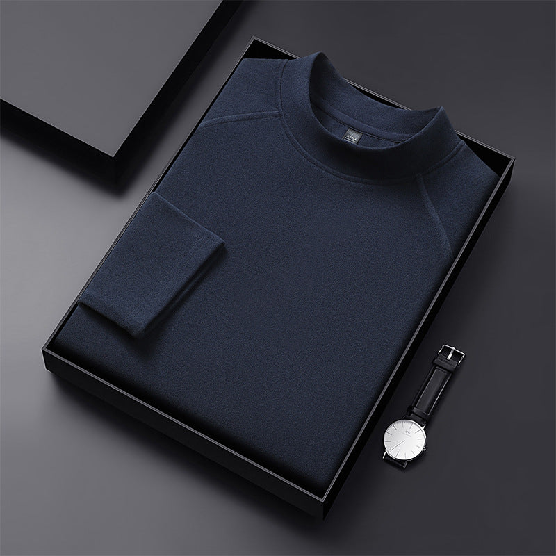 Herren Premium-Mockneck-Pullover aus feinem Woll-Mix mit Raglanärmeln Shop Nory