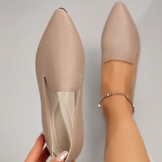 Damen elegante und bequeme Ballerinas mit spitzem Design Shopnory