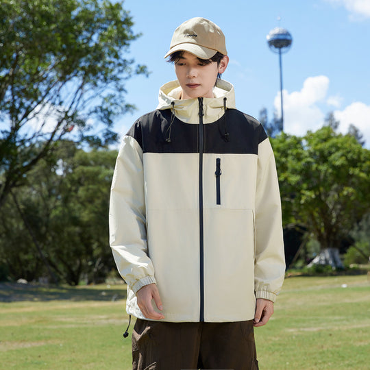 Herren Modische Windbreakerjacke mit verstellbarem Kapuzenkragen Shop Nory