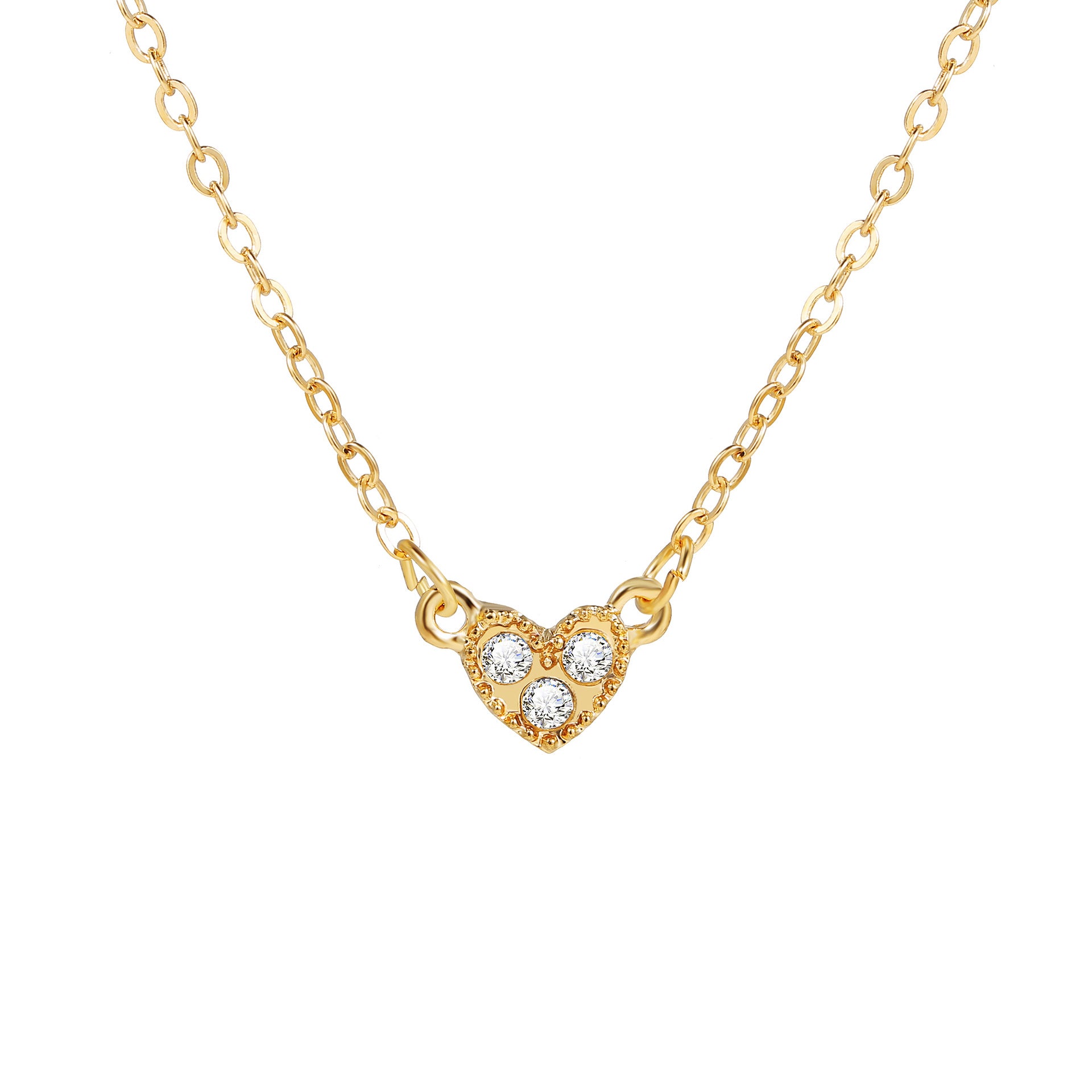 Damen Halskette mit funkelndem Herzanhänger und zarten Details Shop Nory