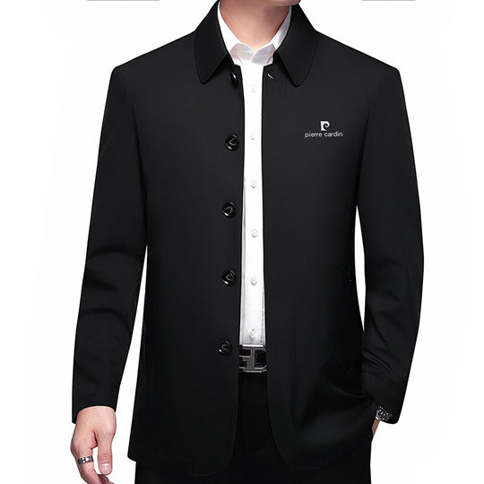 Herren Leichter Einreihiger Kurzmantel im Business-Travel Stil mit Kentkragen Shop Nory