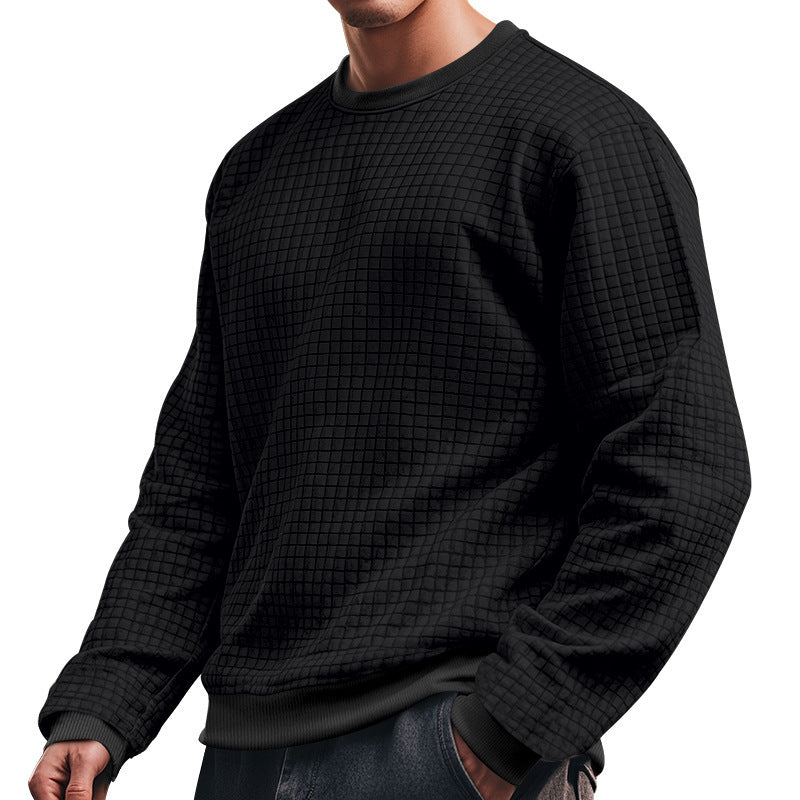 Herren Langarm-Sweatshirt mit strukturiertem Design und elastischen Bündchen Shopnory