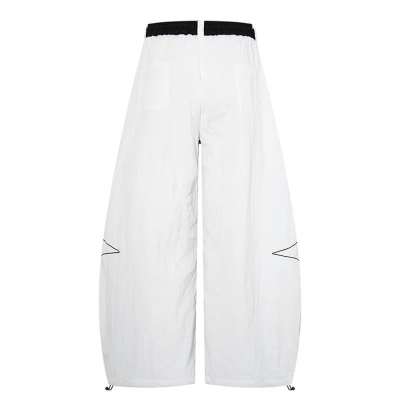 Damen Extraweite Palazzo-Hose mit Tunnelzugbund, seitlichem Sternprint und Kontrast-Reißverschluss Shop Nory