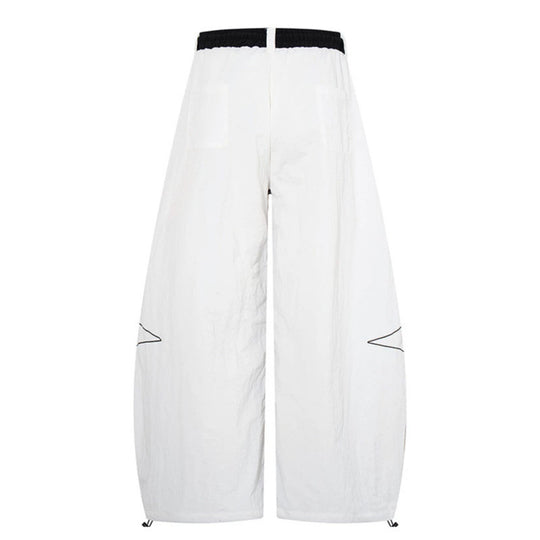 Damen Extraweite Palazzo-Hose mit Tunnelzugbund, seitlichem Sternprint und Kontrast-Reißverschluss Shop Nory