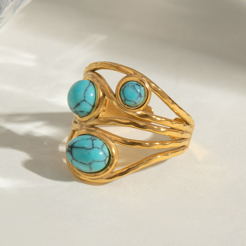 Damen Offener Ring mit einzigartigem floralen Design und hypoallergener Edelstahlverarbeitung Shop Nory
